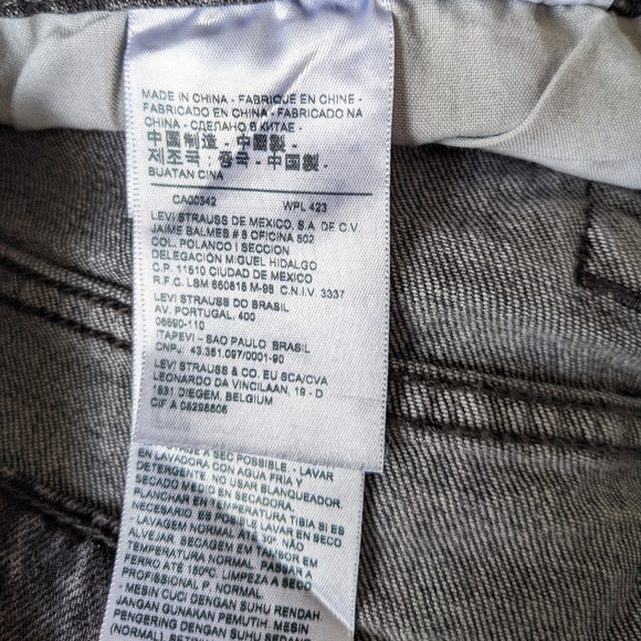 Levi's Wedgie High Rise Jeans 31 x 26 Grey Wash Straight Leg Denim - Picture 7 of 9